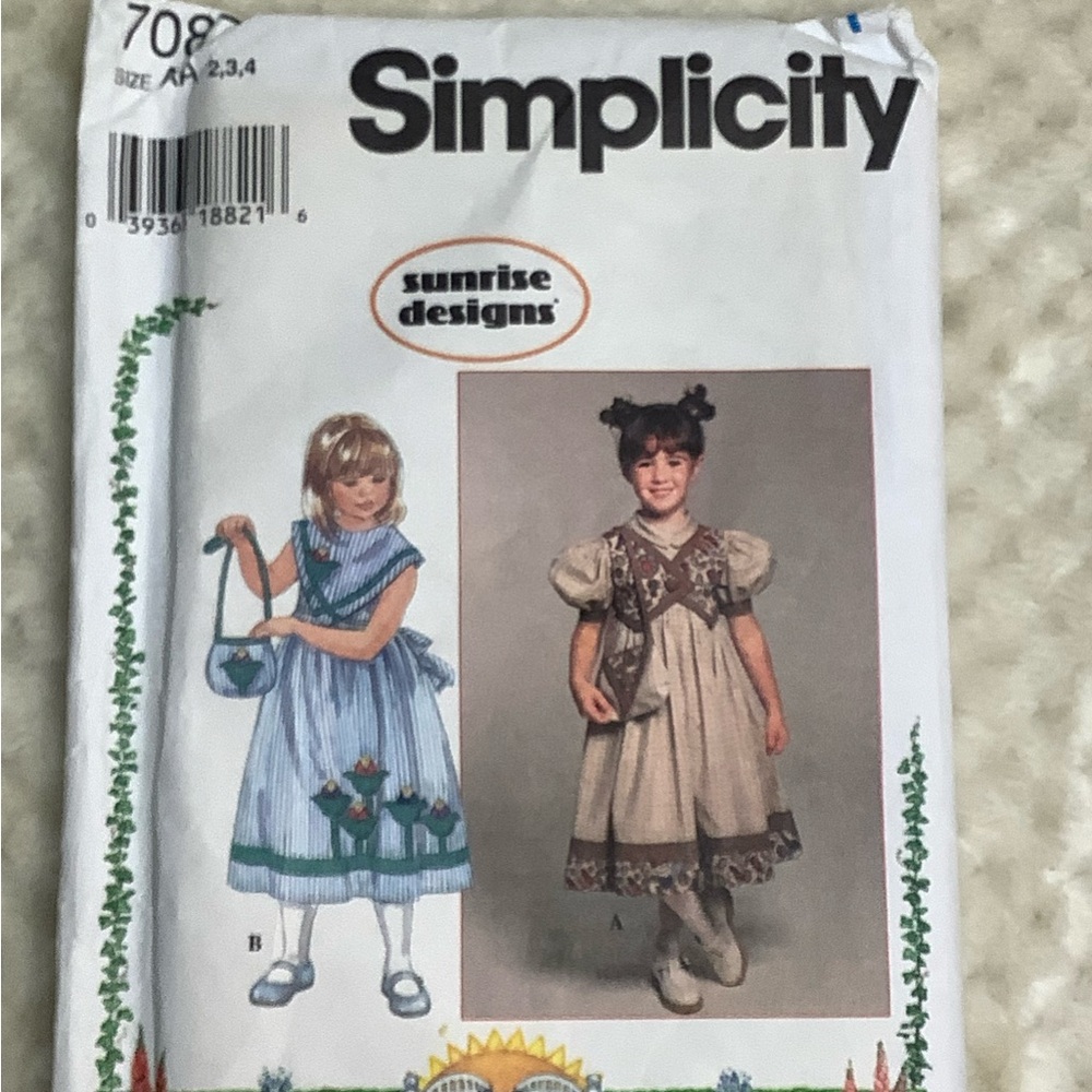 Vintage Simplicity Sewing Pattern 7087 Sunrise Design Uncut Craft Collectible 🧵